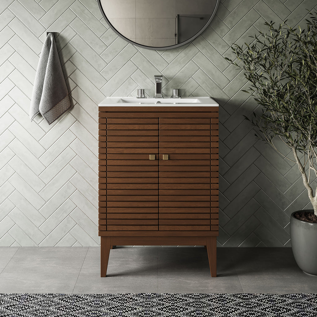 Ledger 24" Bathroom Vanity - Walnut White