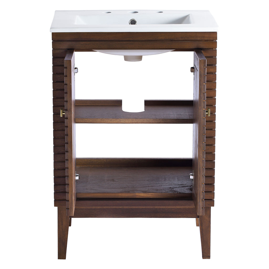 Ledger 24" Bathroom Vanity - Walnut White