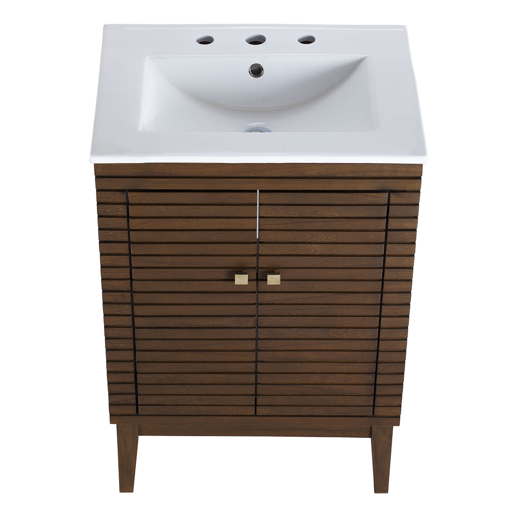 Ledger 24" Bathroom Vanity - Walnut White