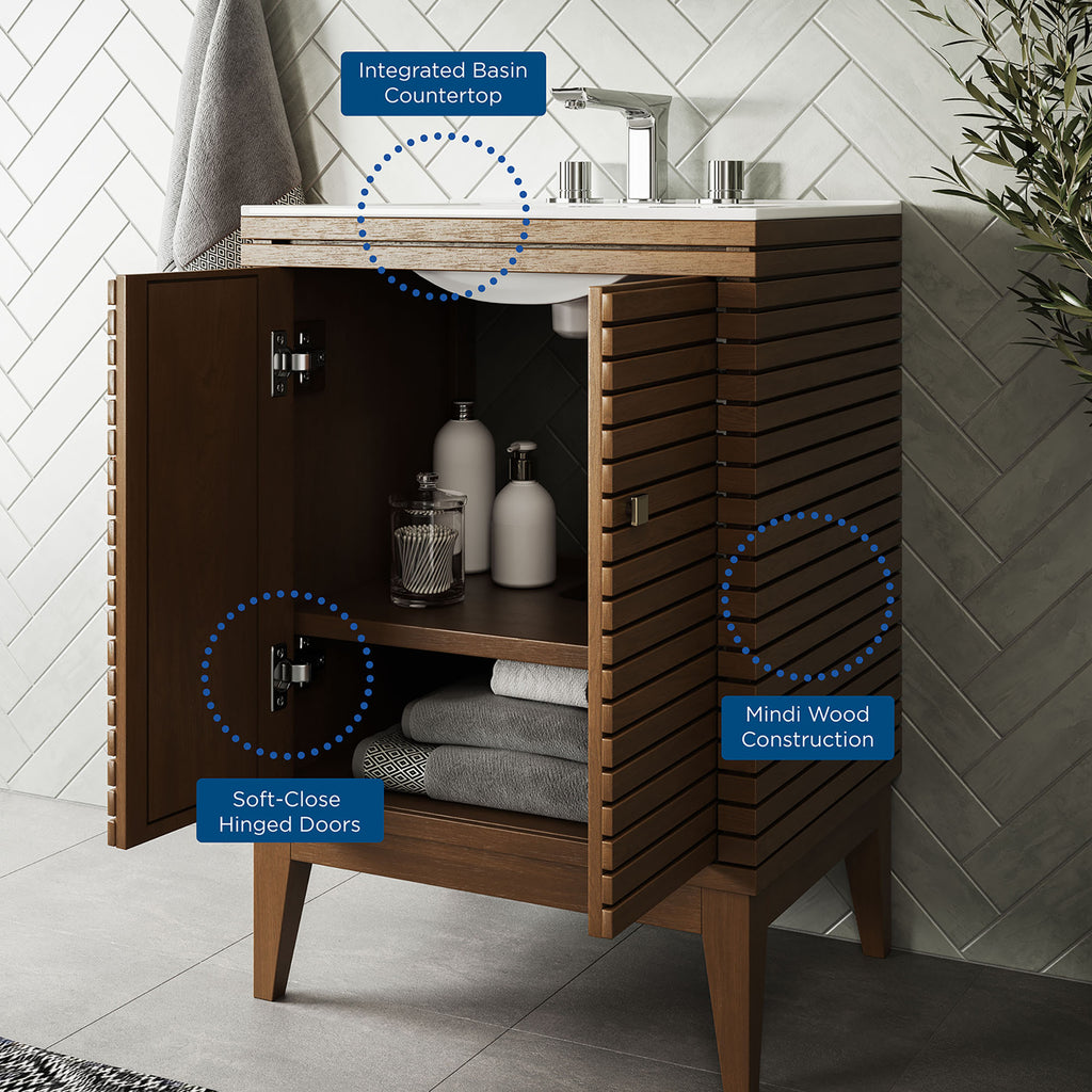 Ledger 24" Bathroom Vanity - Walnut White