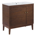Ledger 36" Bathroom Vanity - Walnut White