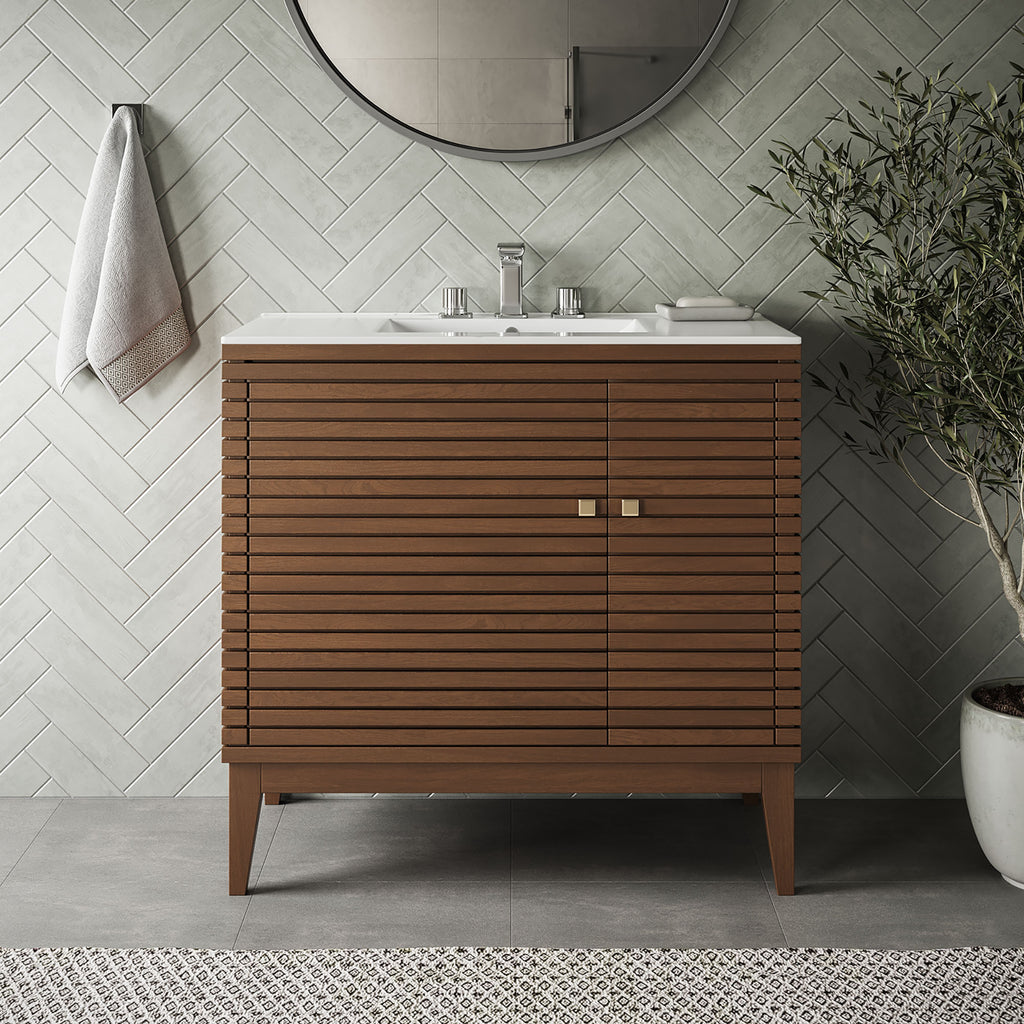 Ledger 36" Bathroom Vanity - Walnut White