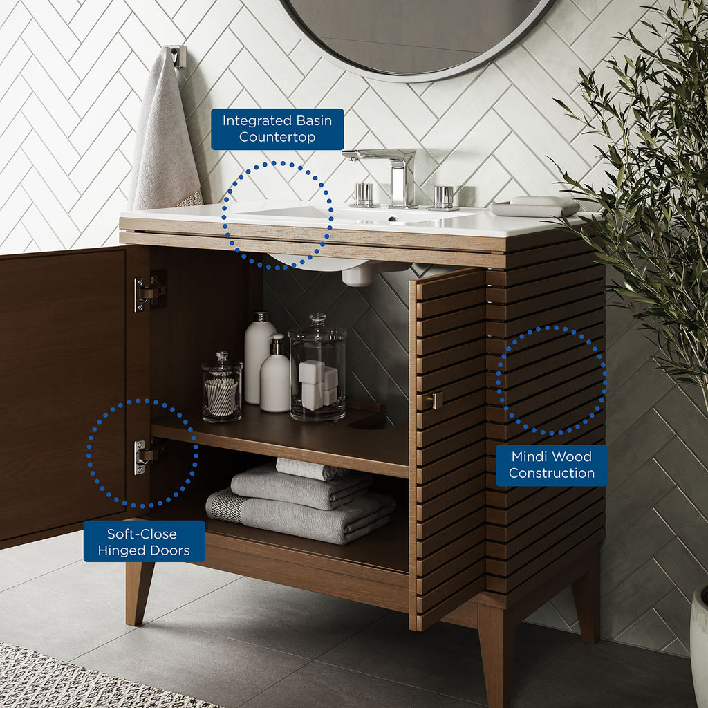 Ledger 36" Bathroom Vanity - Walnut White