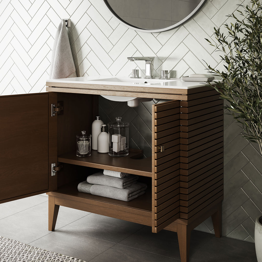Ledger 36" Bathroom Vanity - Walnut White
