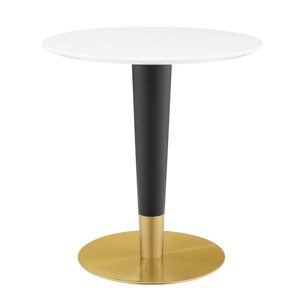 Zinque 28" Dining Table - Gold White
