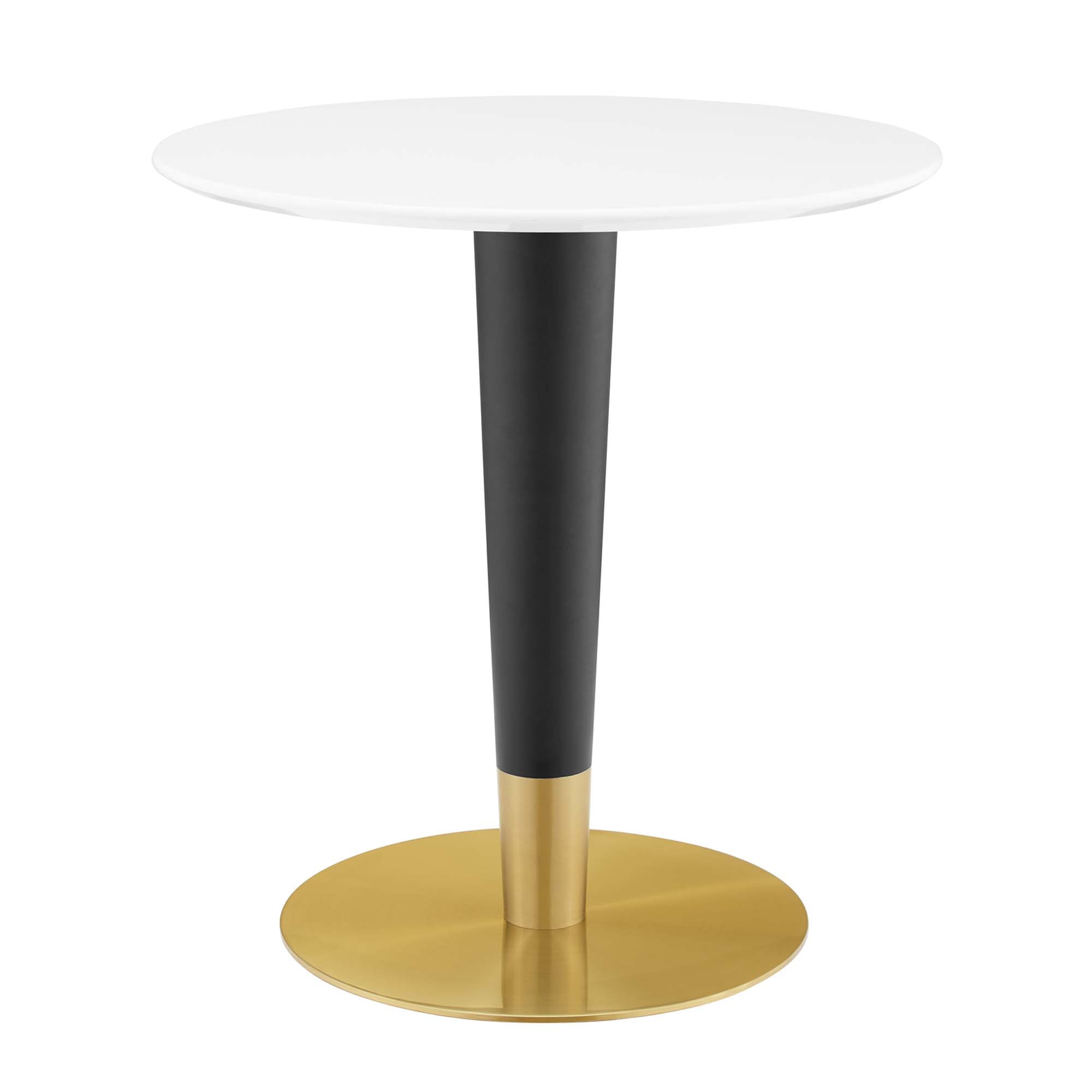 Zinque 28" Dining Table - Gold White