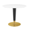 Zinque 36" Dining Table - Gold White