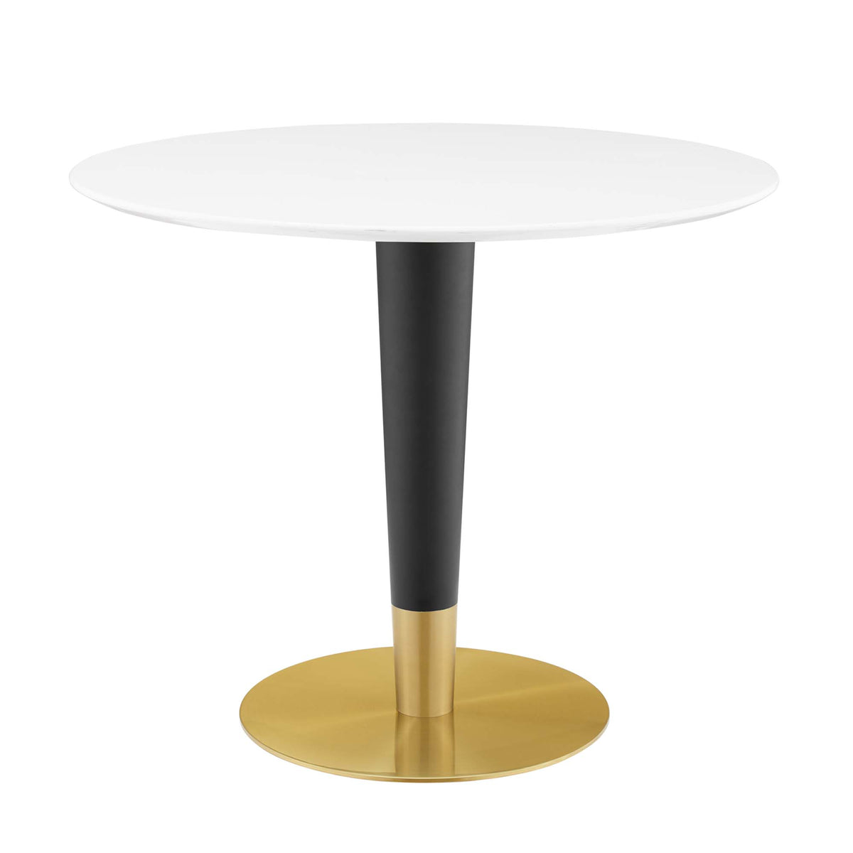 Zinque 36" Dining Table - Gold White