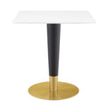 Zinque 28" Square Dining Table - Gold White