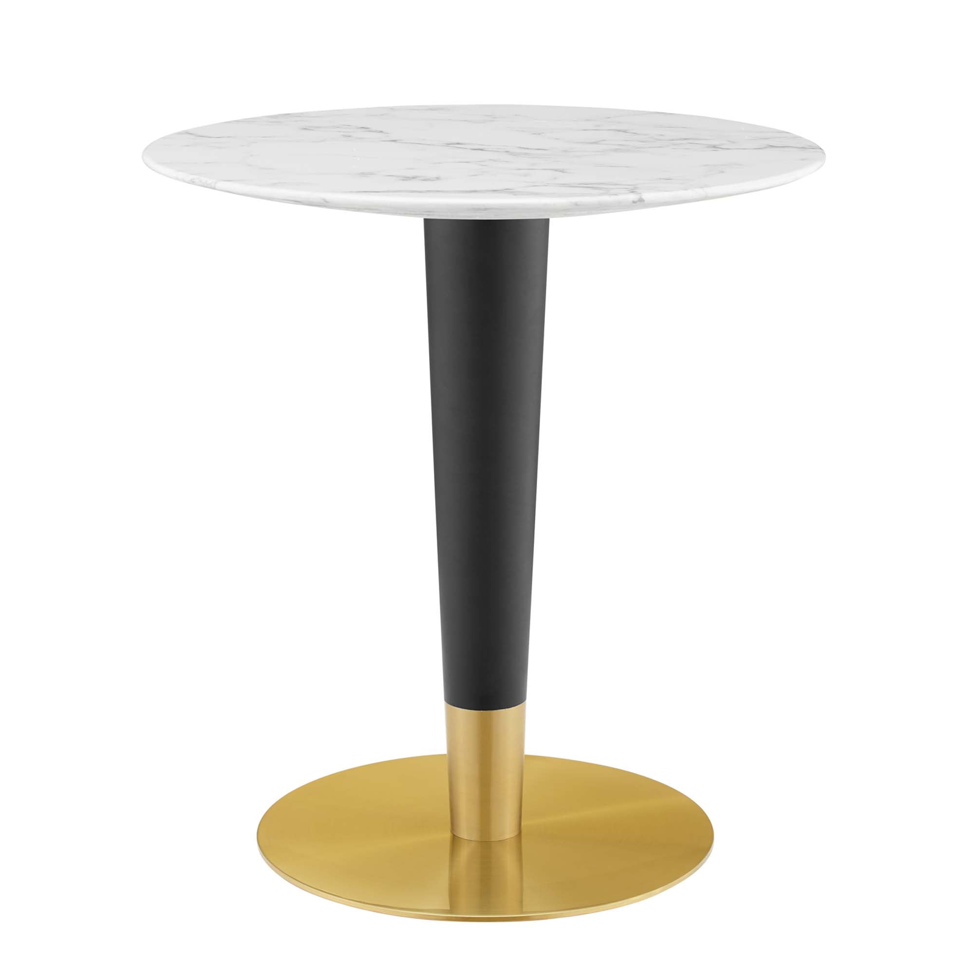Zinque 28" Artificial Marble Dining Table - Gold White