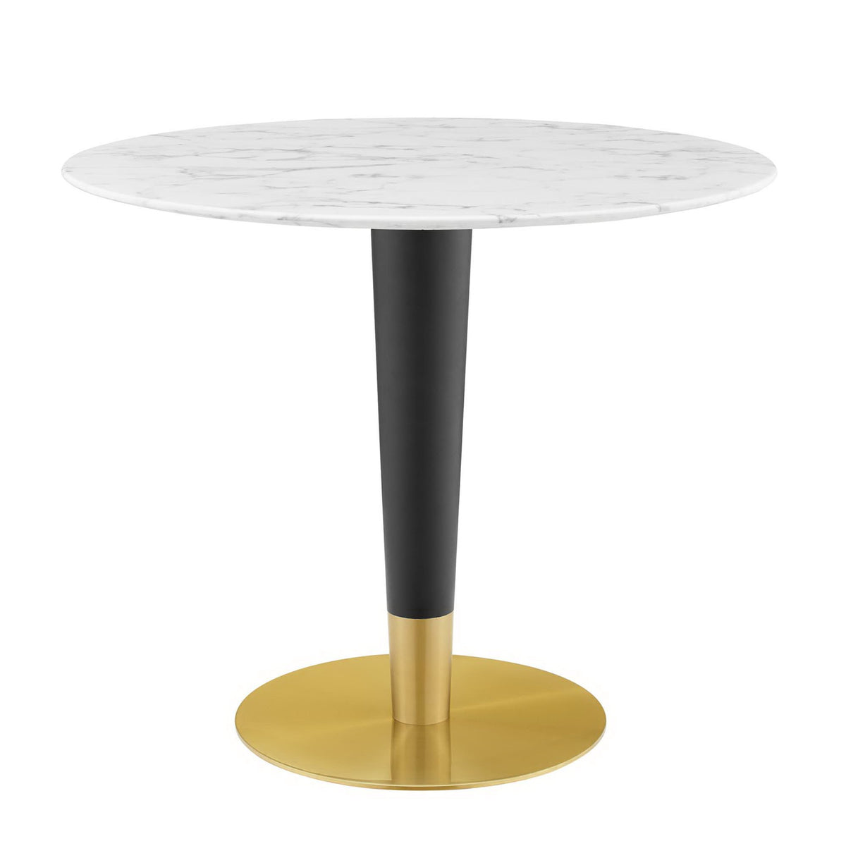 Zinque 36" Artificial Marble Dining Table - Gold White