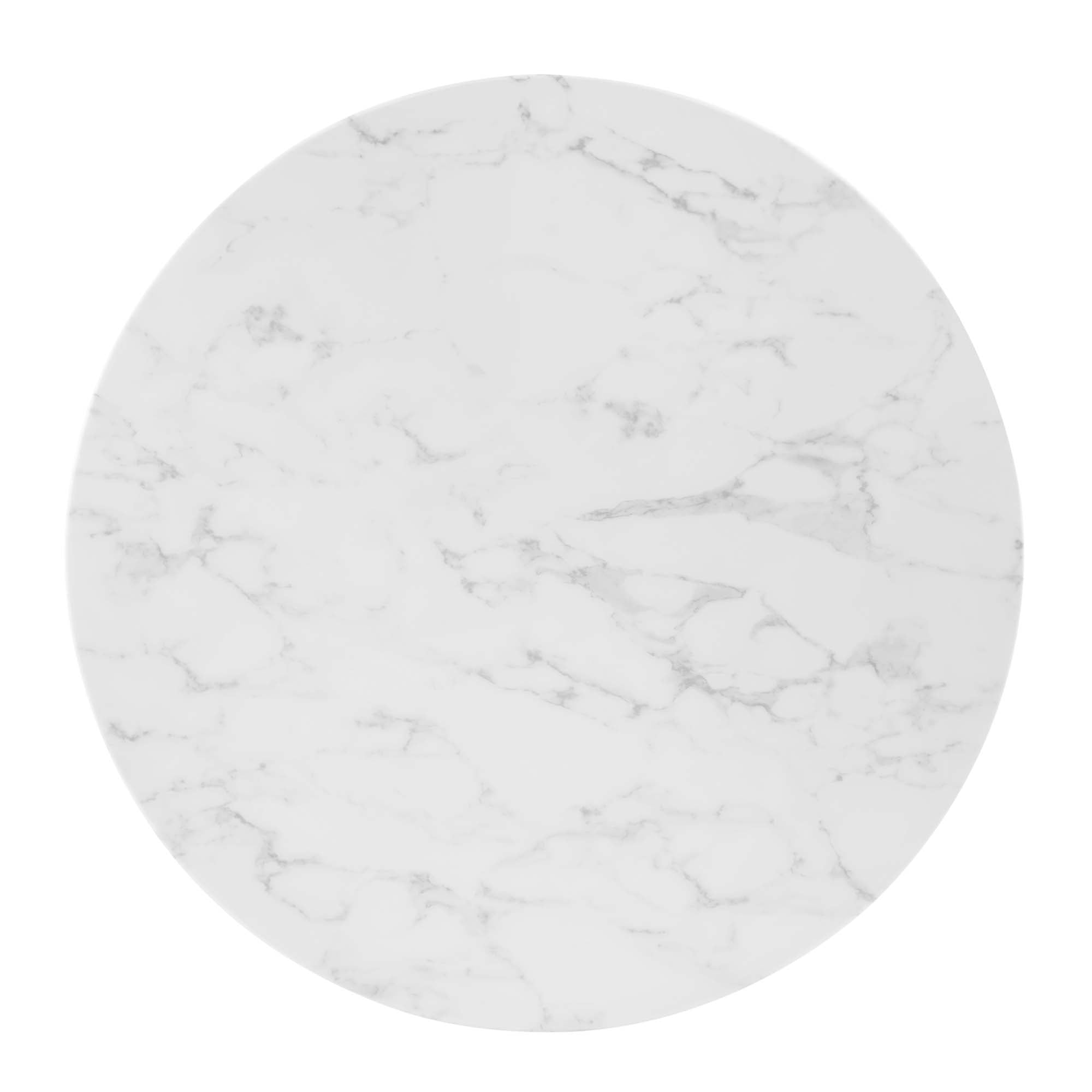 Zinque 36" Artificial Marble Dining Table - Gold White