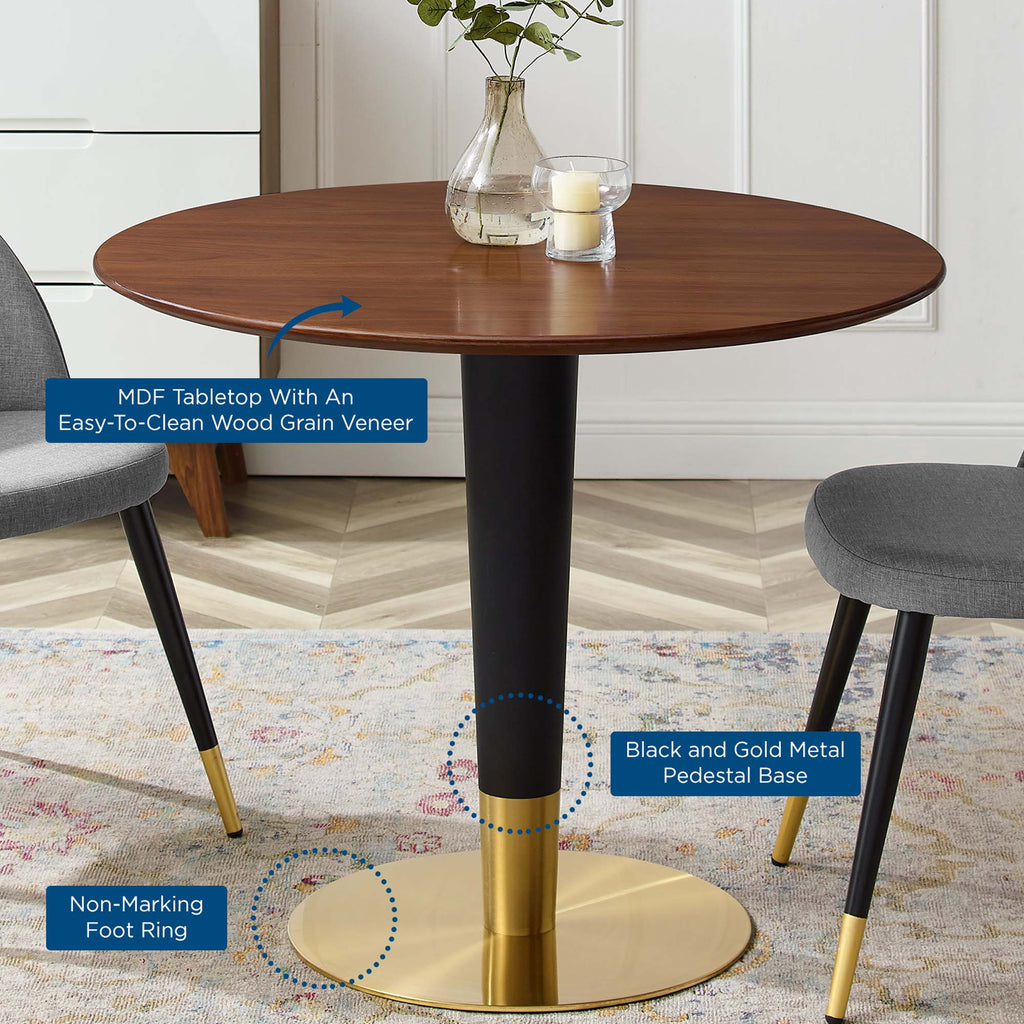 Zinque 36" Dining Table - Gold Walnut