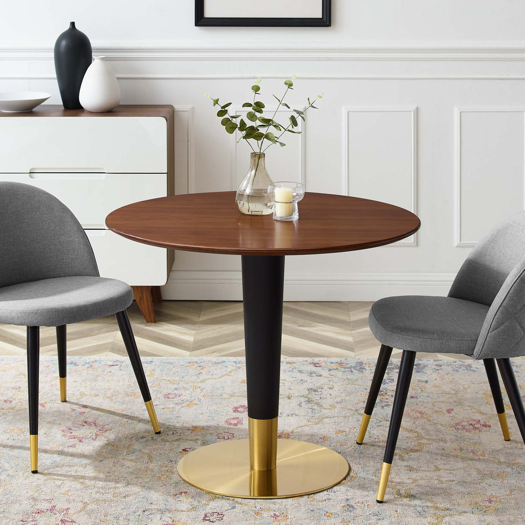 Zinque 36" Dining Table - Gold Walnut