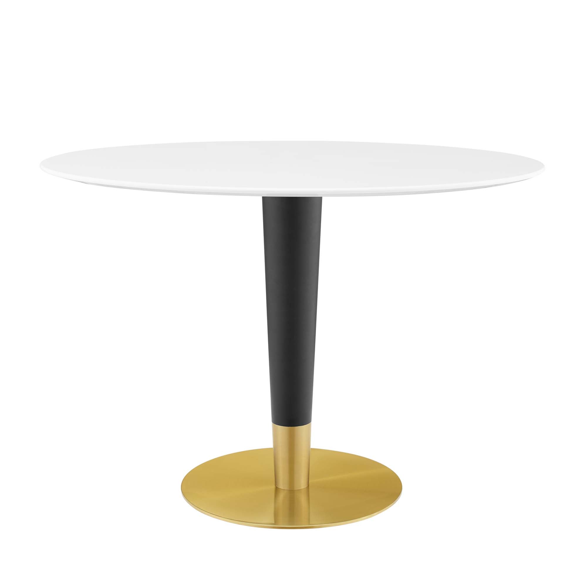 Zinque 42" Oval Dining Table - Gold White