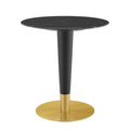 Zinque 28" Artificial Marble Dining Table - Gold Black