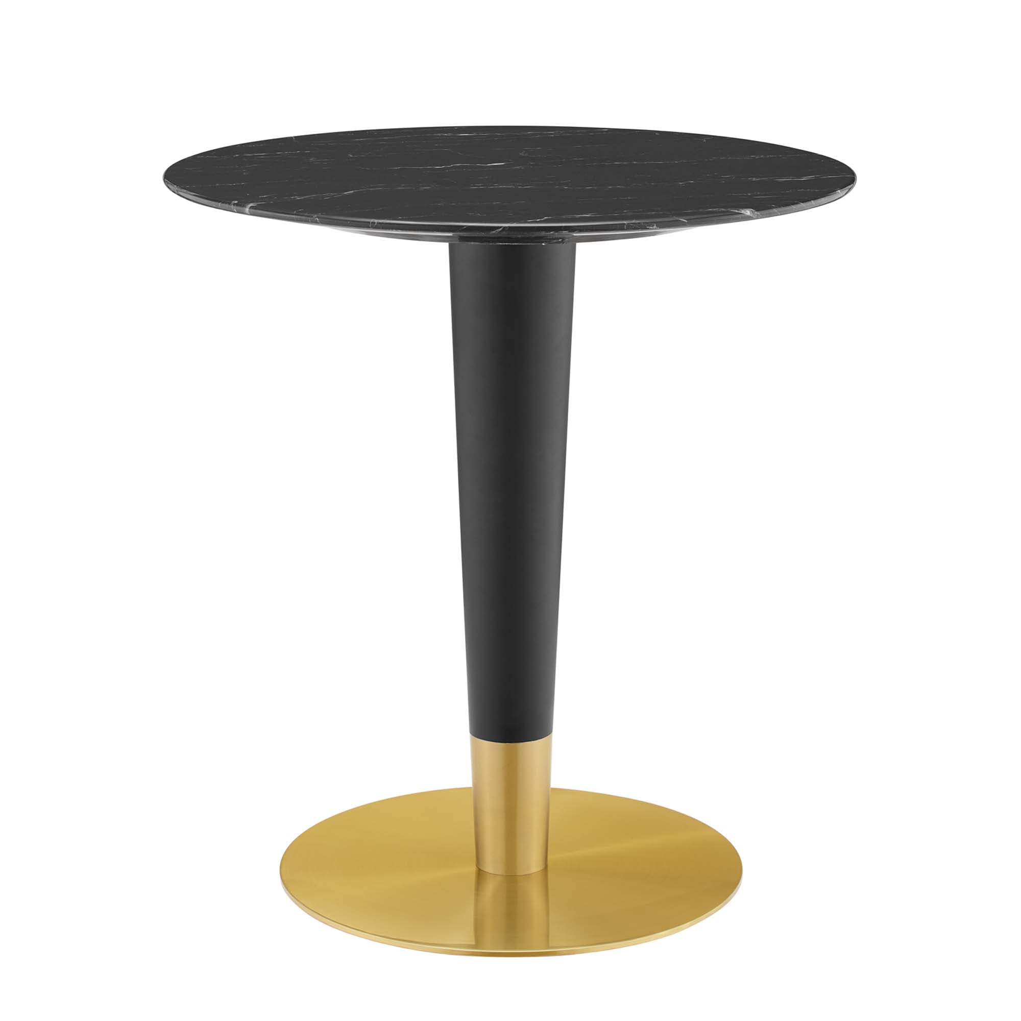 Zinque 28" Artificial Marble Dining Table - Gold Black