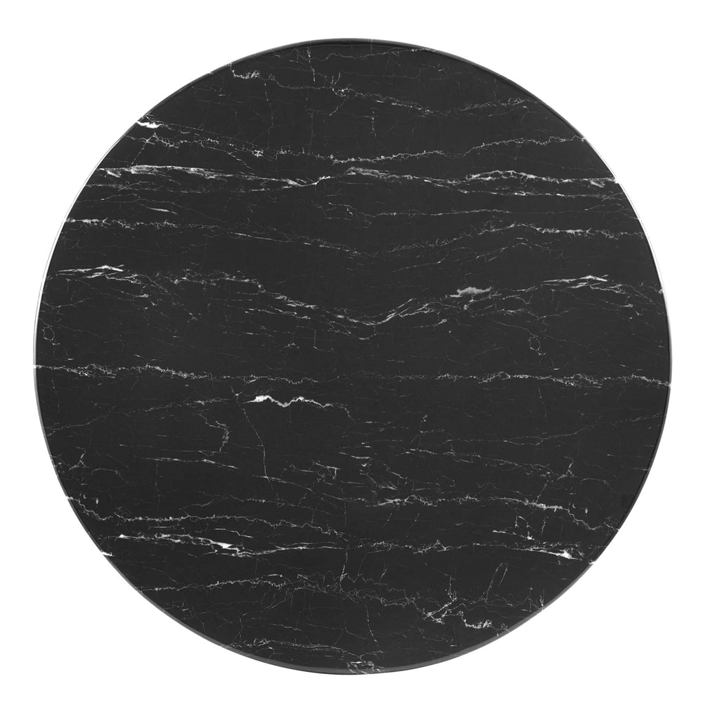 Zinque 28" Artificial Marble Dining Table - Gold Black