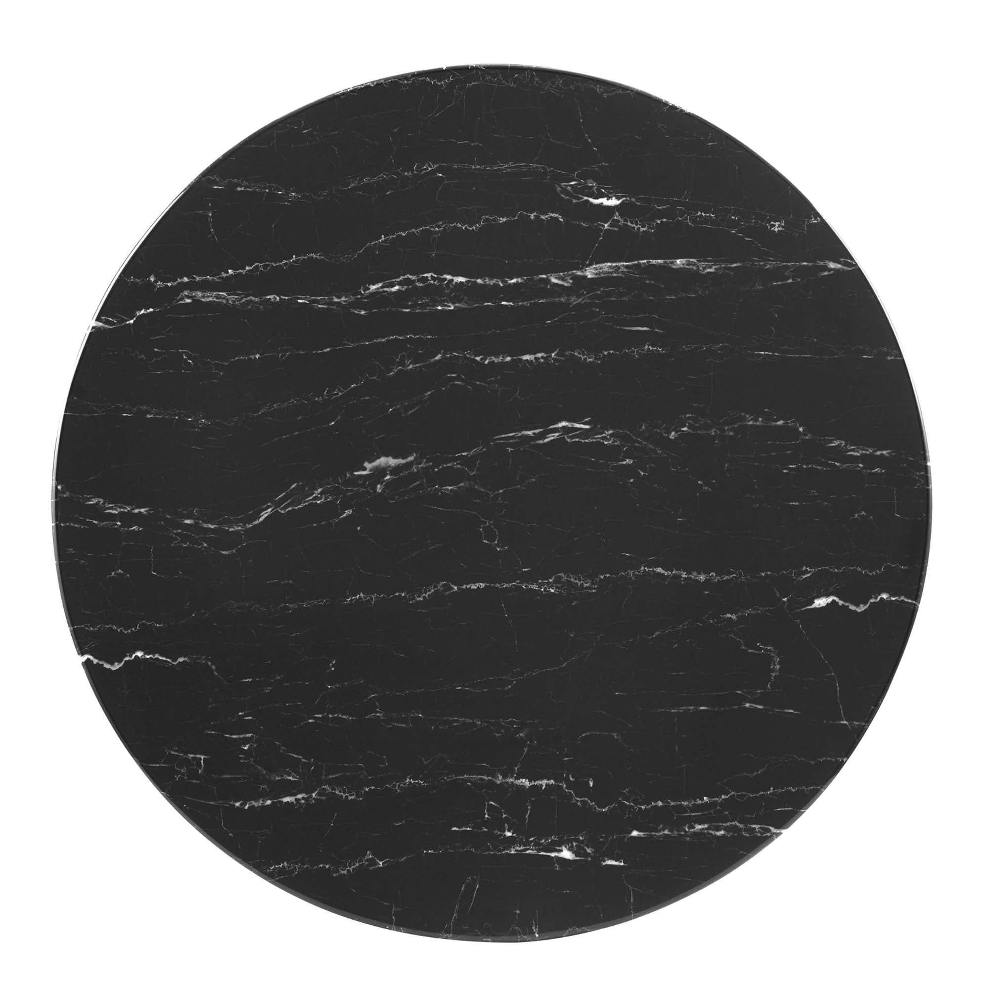 Zinque 36" Artificial Marble Dining Table - Gold Black