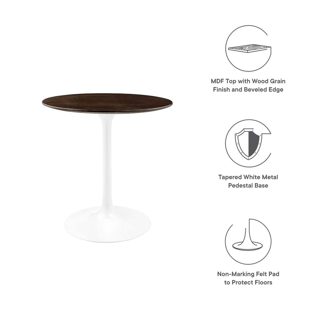 Lippa 28" Round Wood Dining Table - White Cherry Walnut