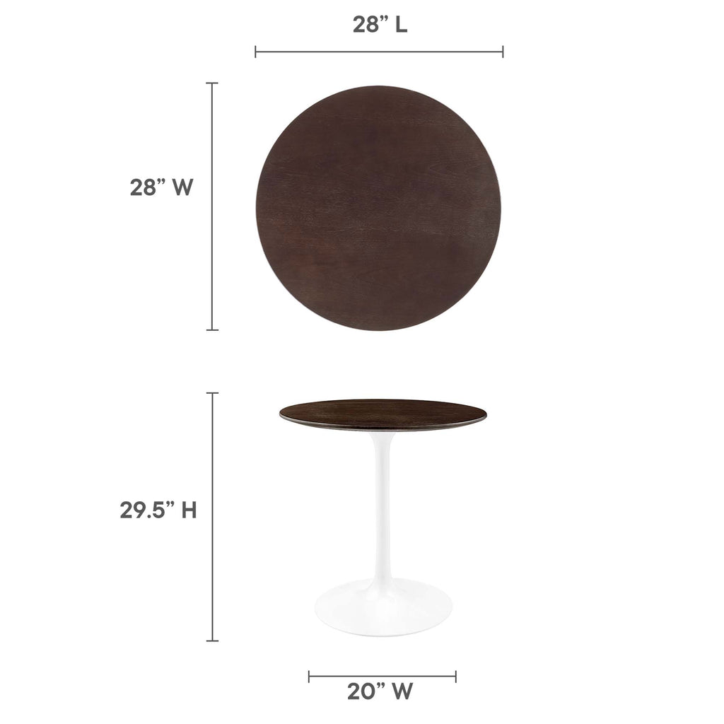 Lippa 28" Round Wood Dining Table - White Cherry Walnut