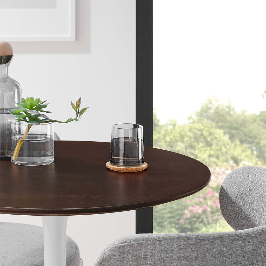 Lippa 28" Round Wood Dining Table - White Cherry Walnut