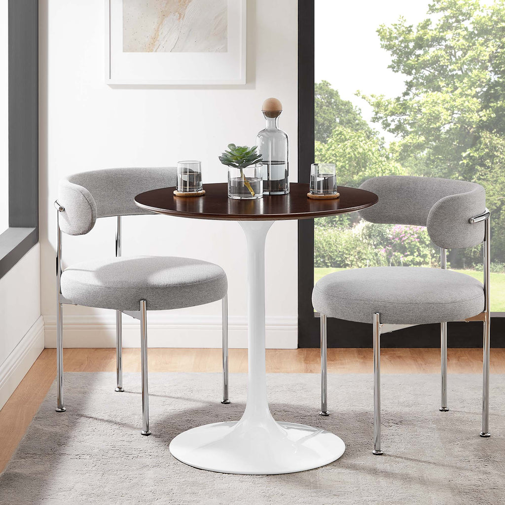 Lippa 28" Round Wood Dining Table - White Cherry Walnut