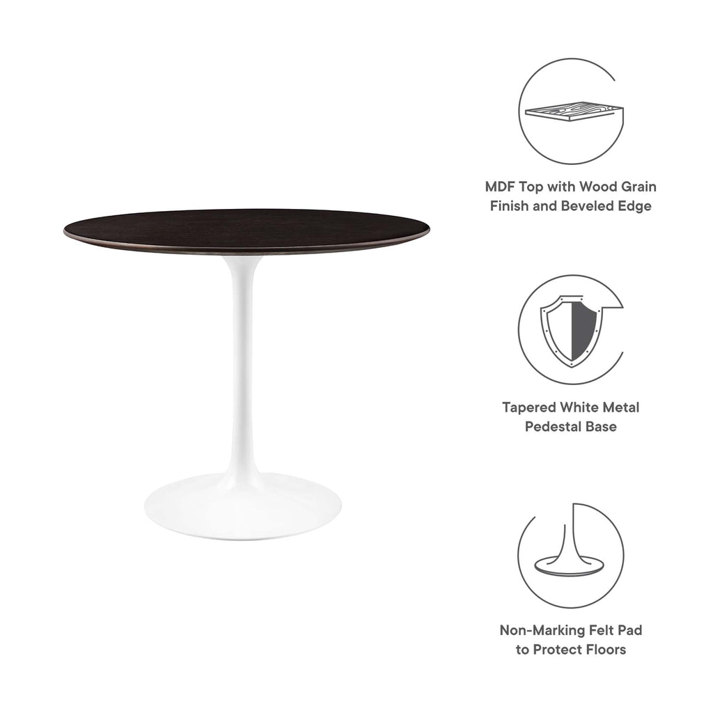 Lippa 36" Round Wood Dining Table - White Cherry Walnut