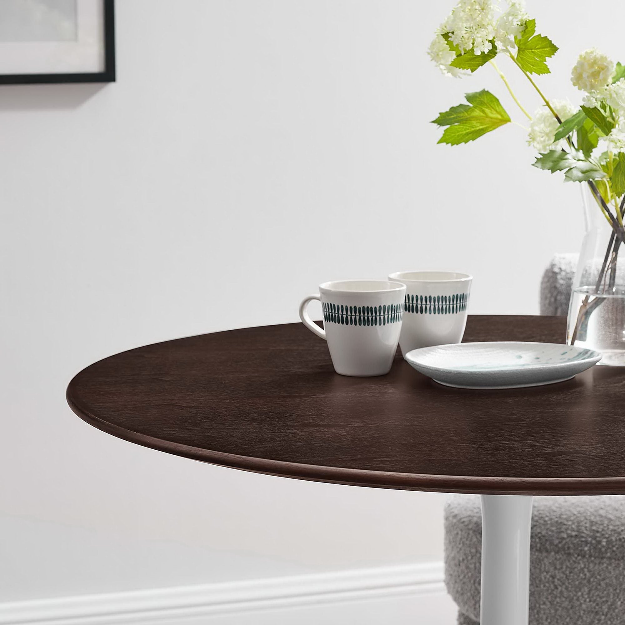 Lippa 36" Round Wood Dining Table - White Cherry Walnut