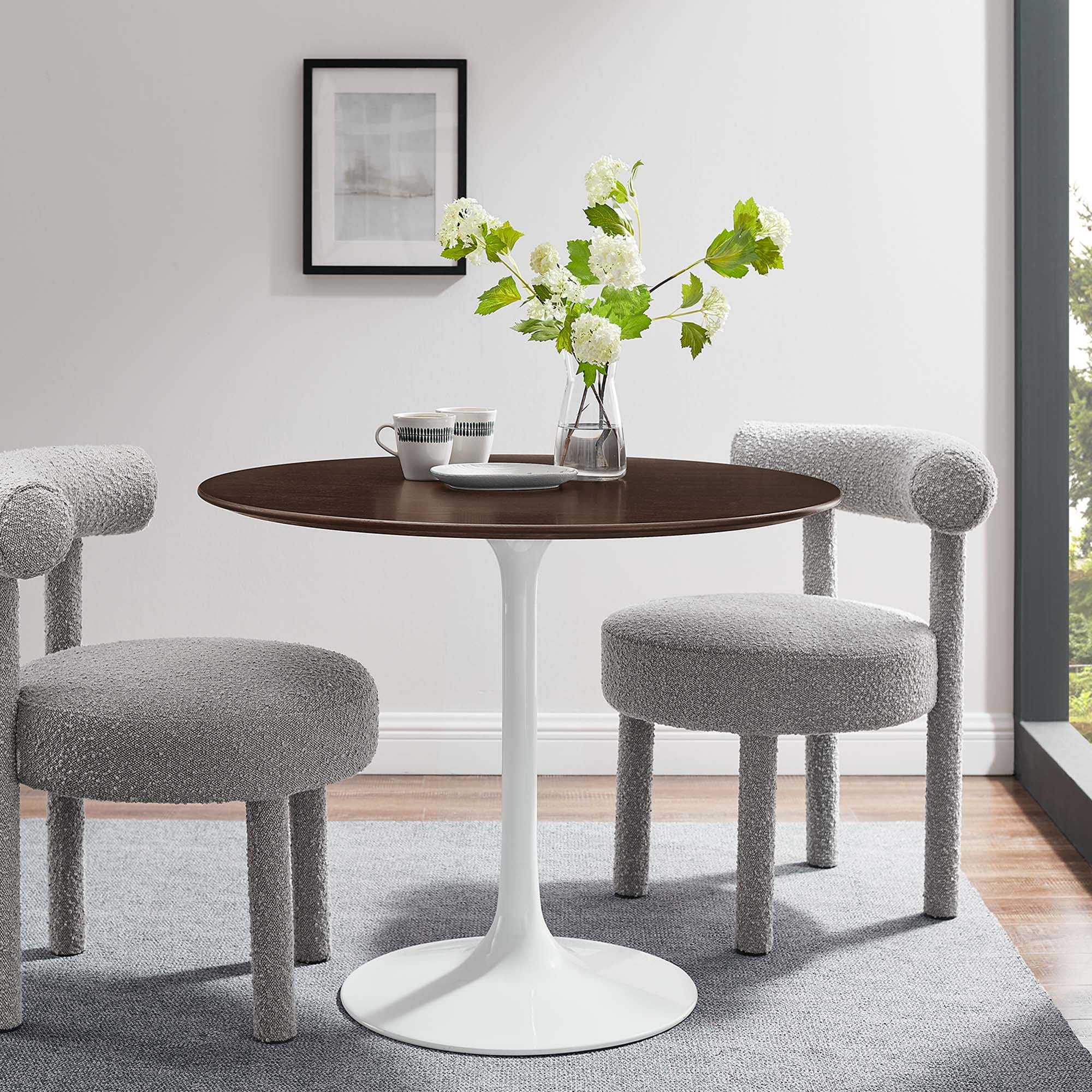Lippa 36" Round Wood Dining Table - White Cherry Walnut