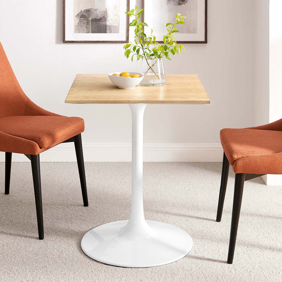 Lippa 24" Square Wood Dining Table - White Natural