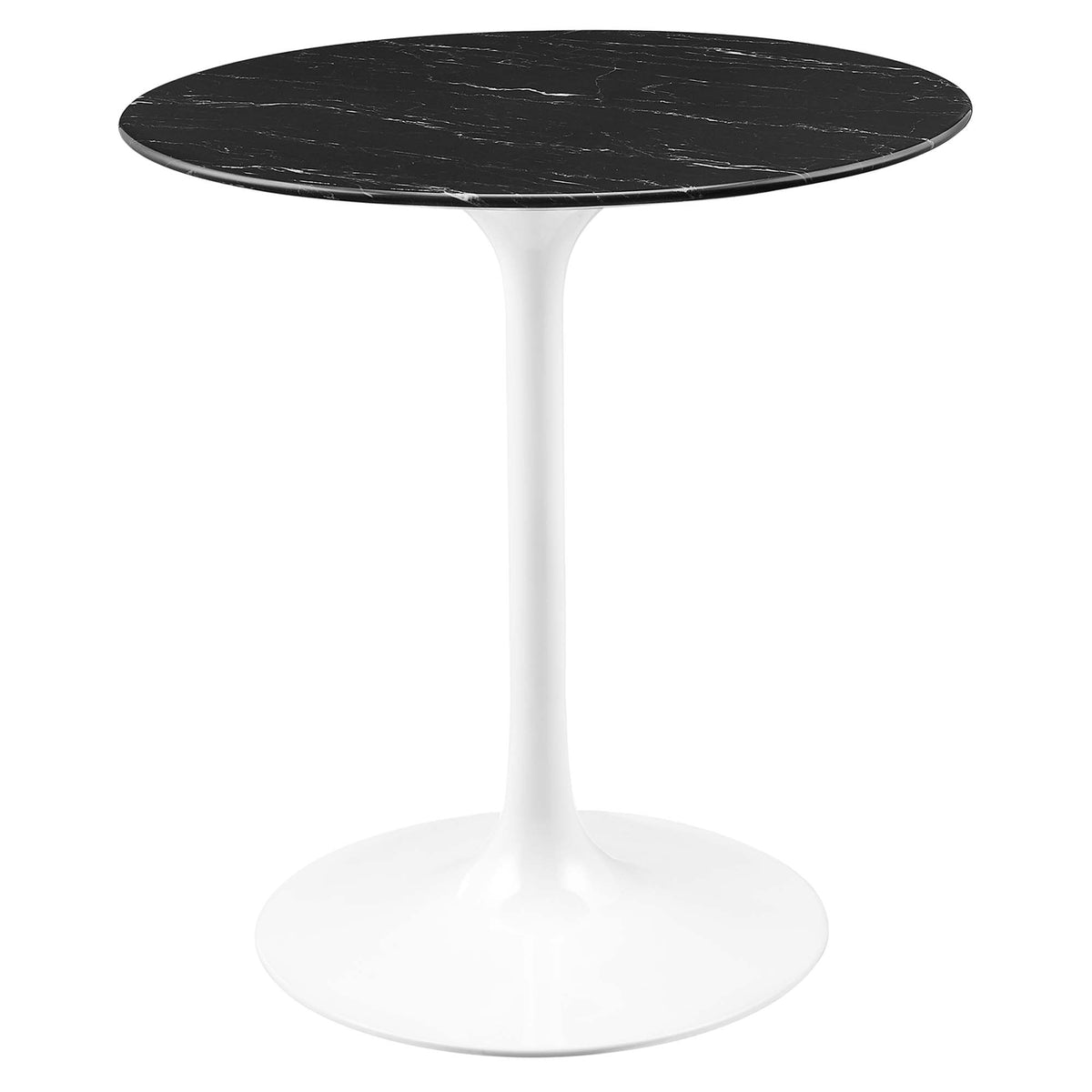 Lippa 28" Round Faux Marble Dining Table - White Black