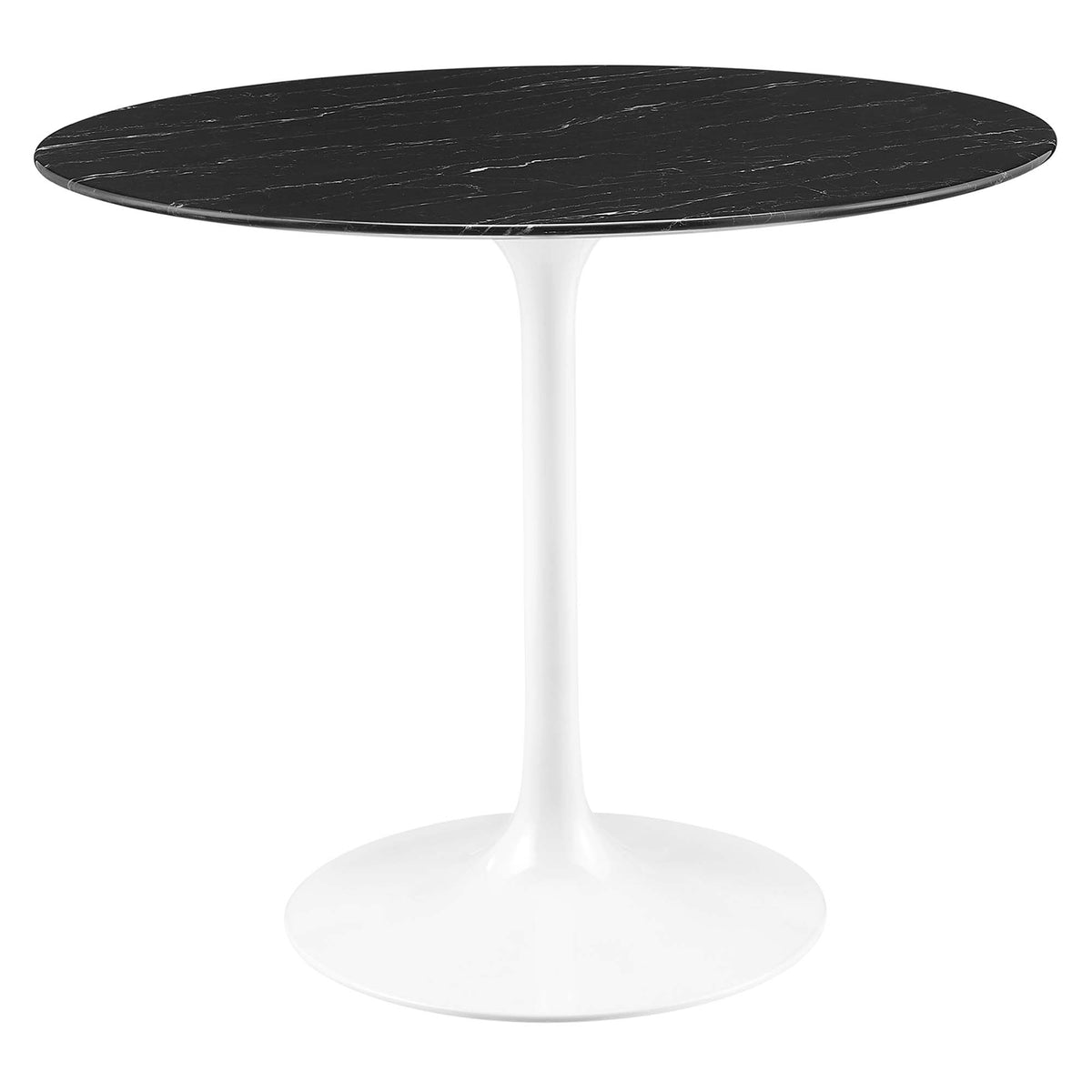 Lippa 36" Round Faux Marble Dining Table - White Black