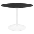 Lippa 40" Round Faux Marble Dining Table - White Black
