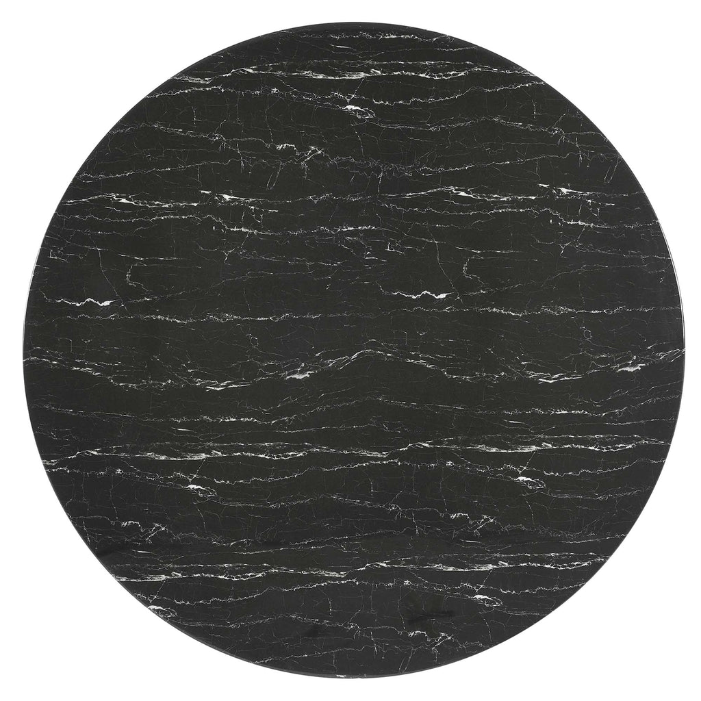 Lippa 60" Round Faux Marble Dining Table - White Black