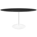 Lippa 60" Oval Faux Marble Dining Table - White Black