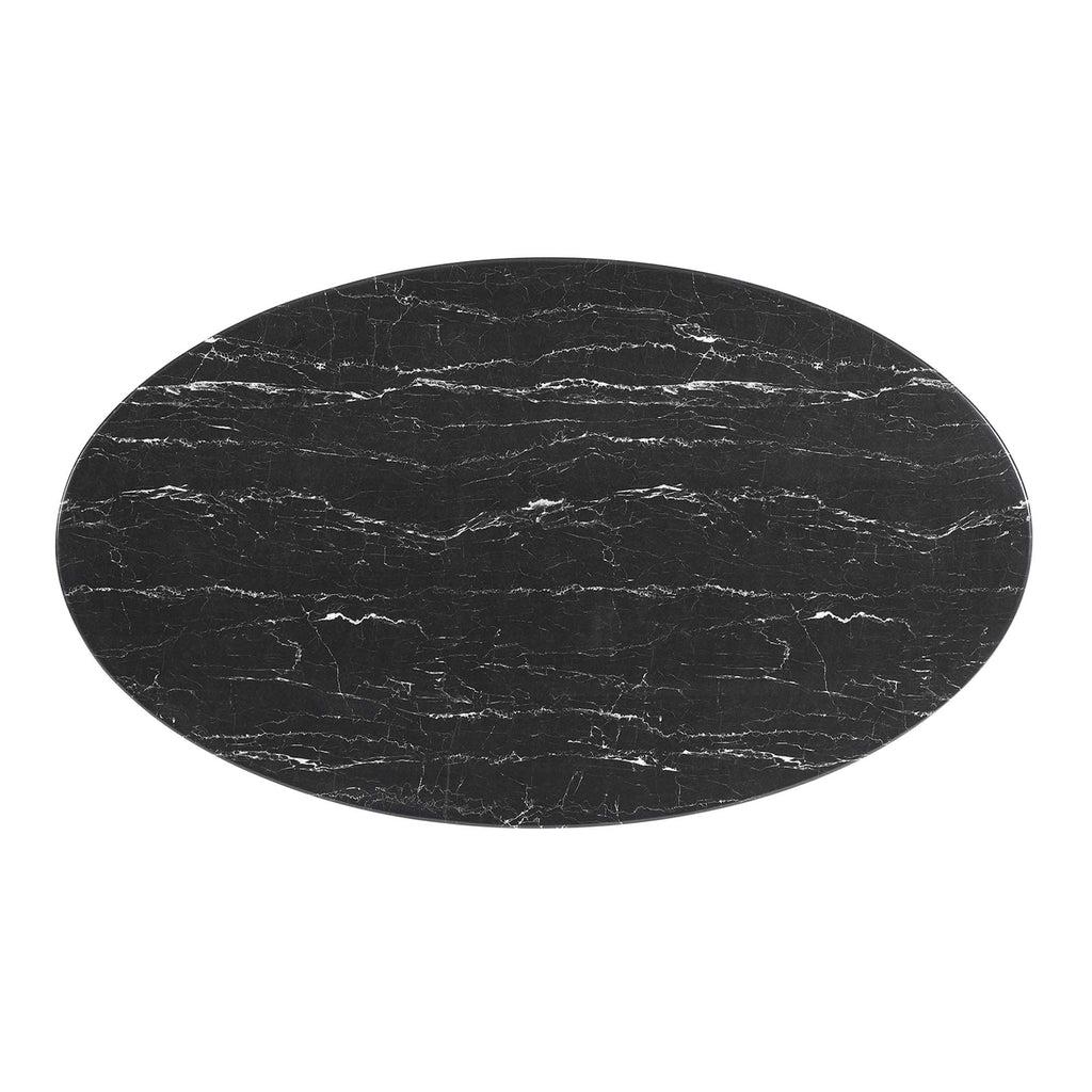 Lippa 60" Oval Faux Marble Dining Table - White Black