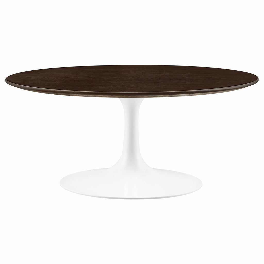 Lippa 36" Round Wood Coffee Table - White Cherry Walnut