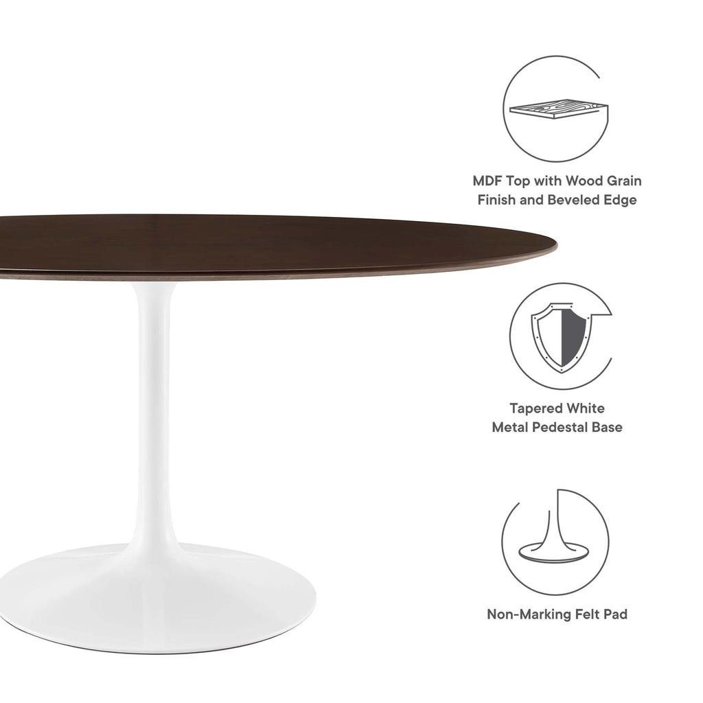 Lippa 60" Oval Cherry Walnut Wood Dining Table - White Cherry Walnut