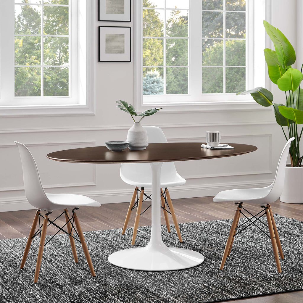 Lippa 60" Oval Cherry Walnut Wood Dining Table - White Cherry Walnut