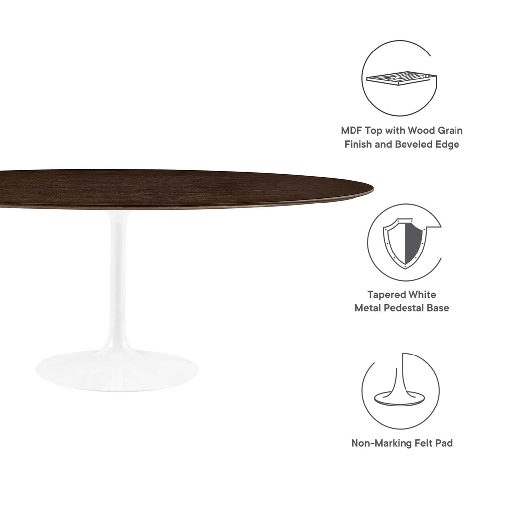 Lippa 78" Oval Wood Dining Table - White Cherry Walnut