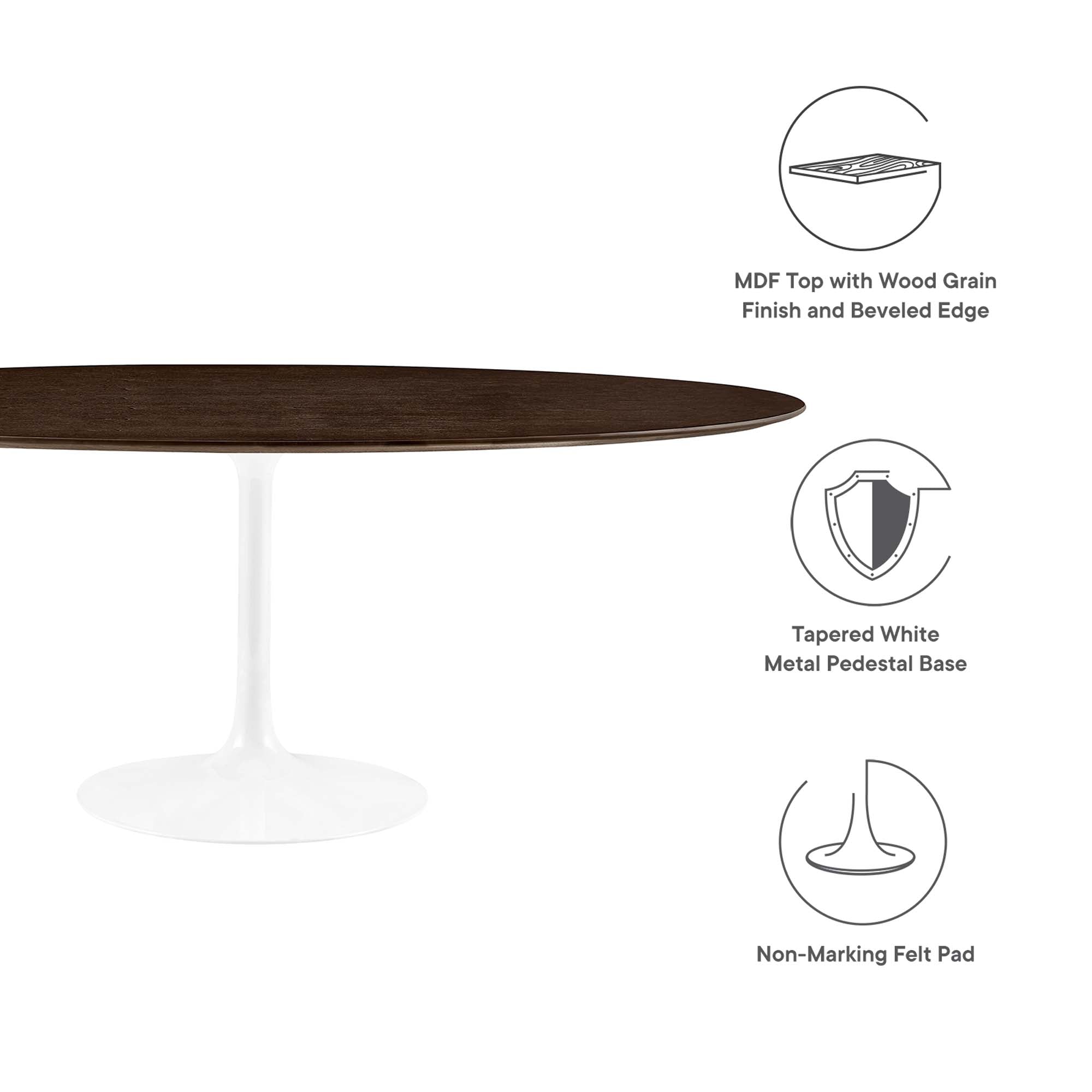 Lippa 78" Oval Wood Dining Table - White Cherry Walnut