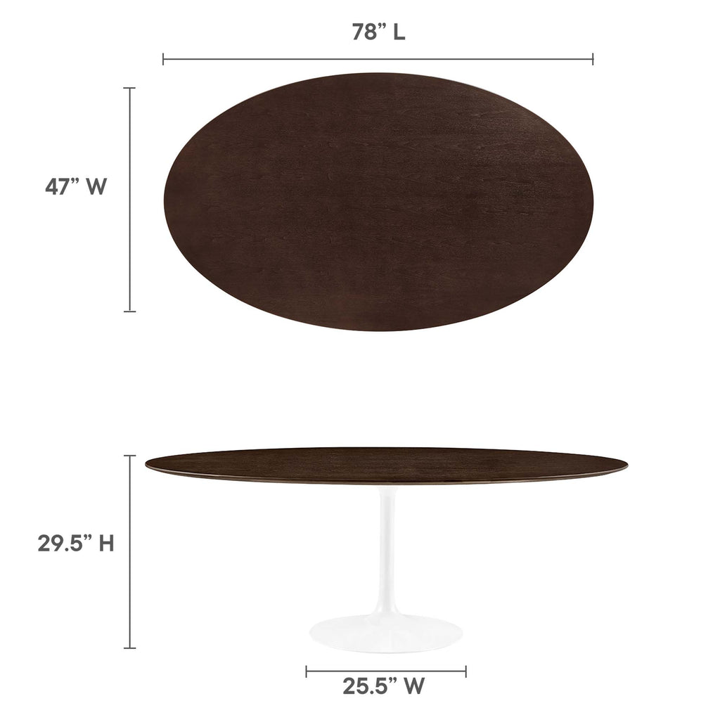 Lippa 78" Oval Wood Dining Table - White Cherry Walnut