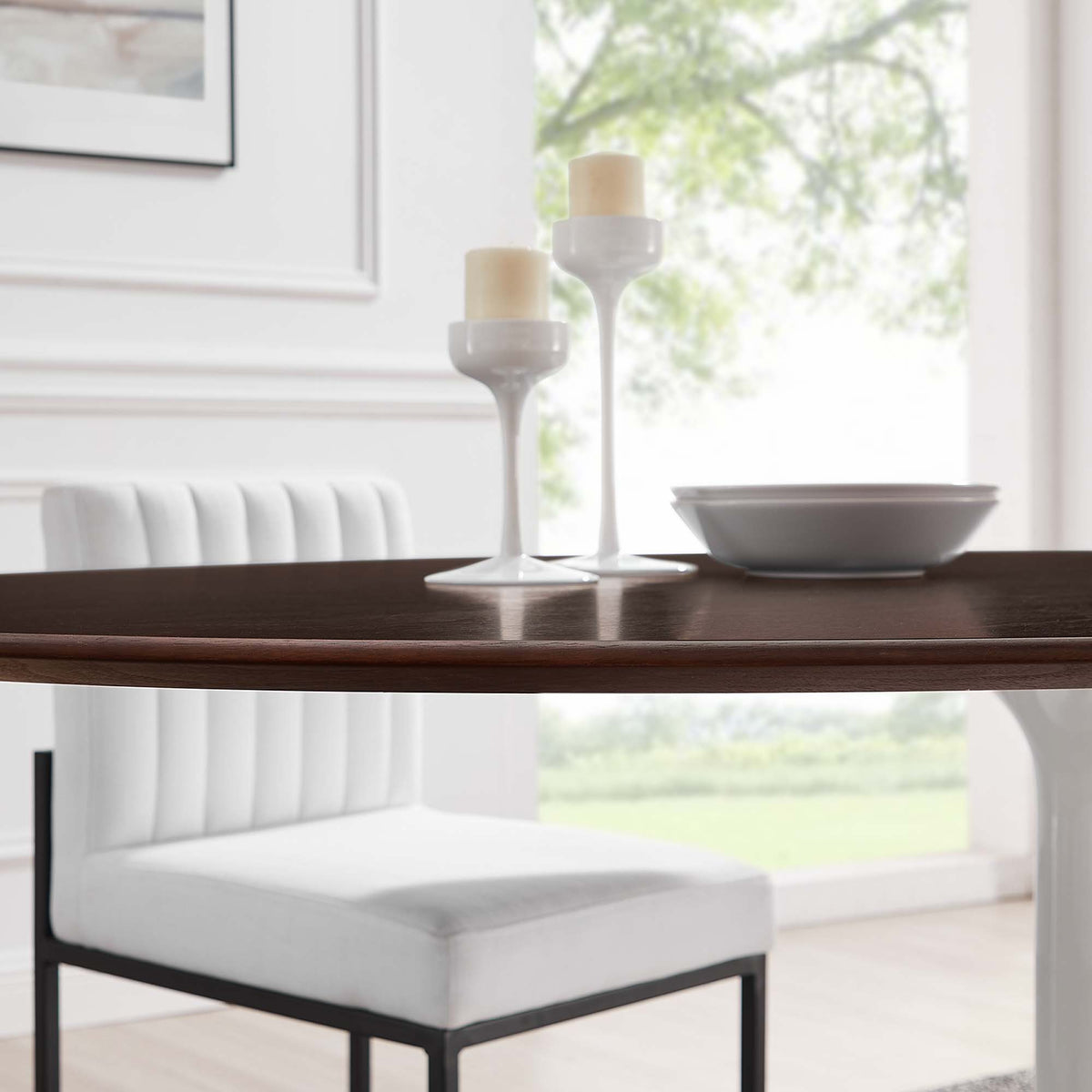 Lippa 78" Oval Wood Dining Table - White Cherry Walnut