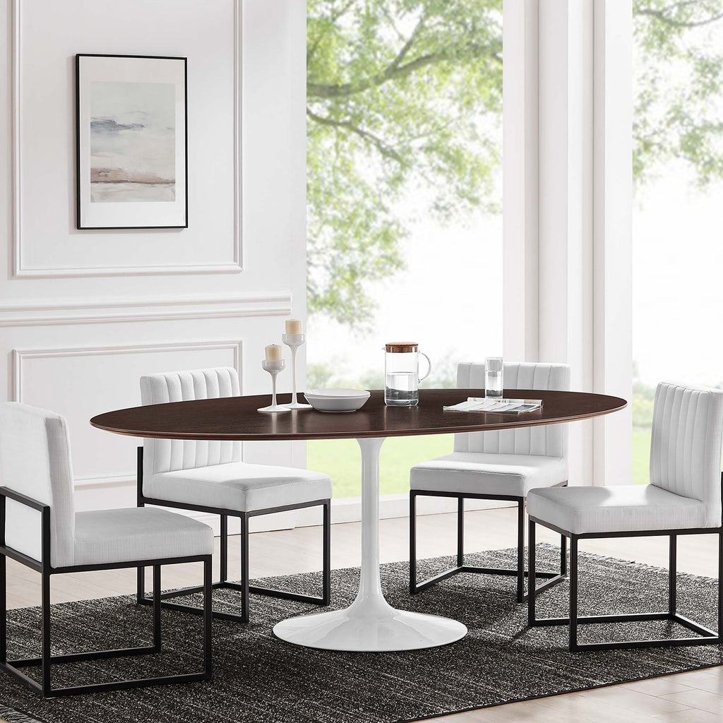Lippa 78" Oval Wood Dining Table - White Cherry Walnut
