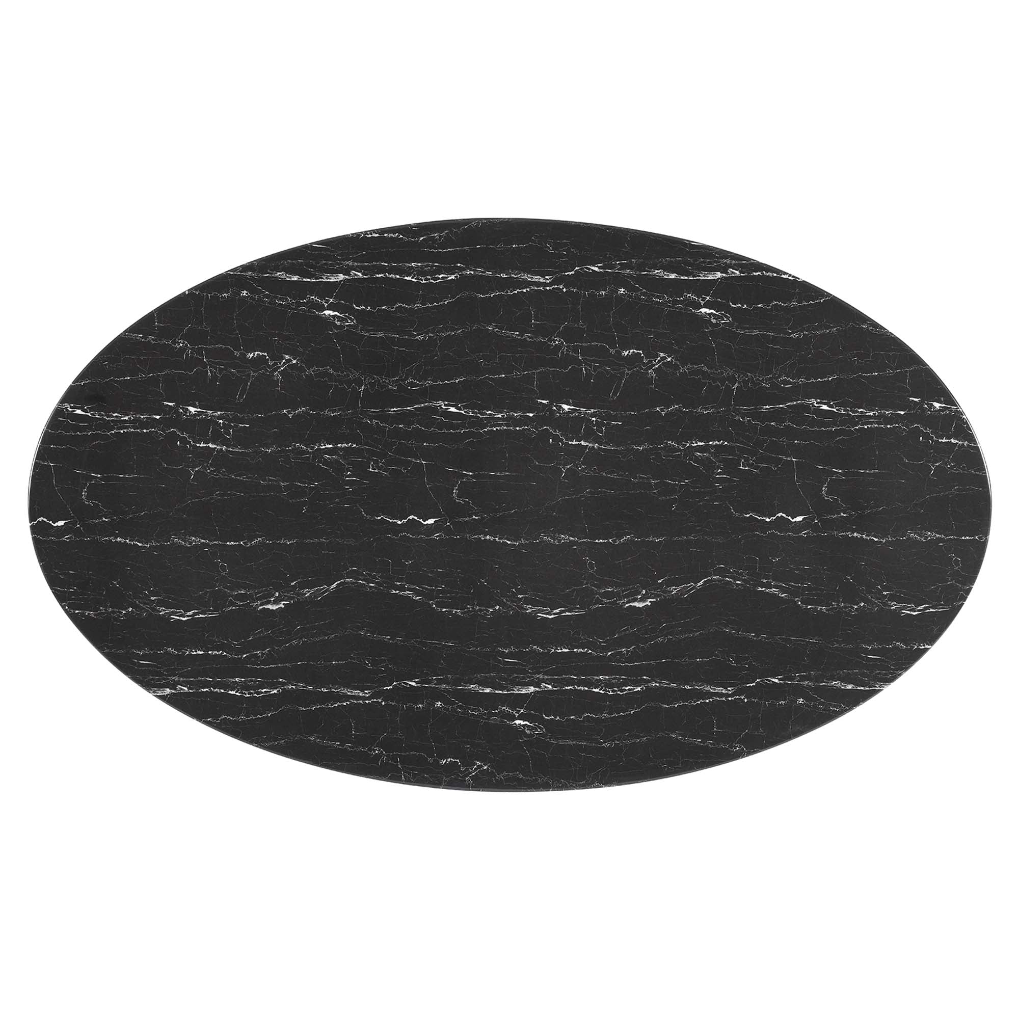 Lippa 78" Oval Faux Marble Dining Table - White Black