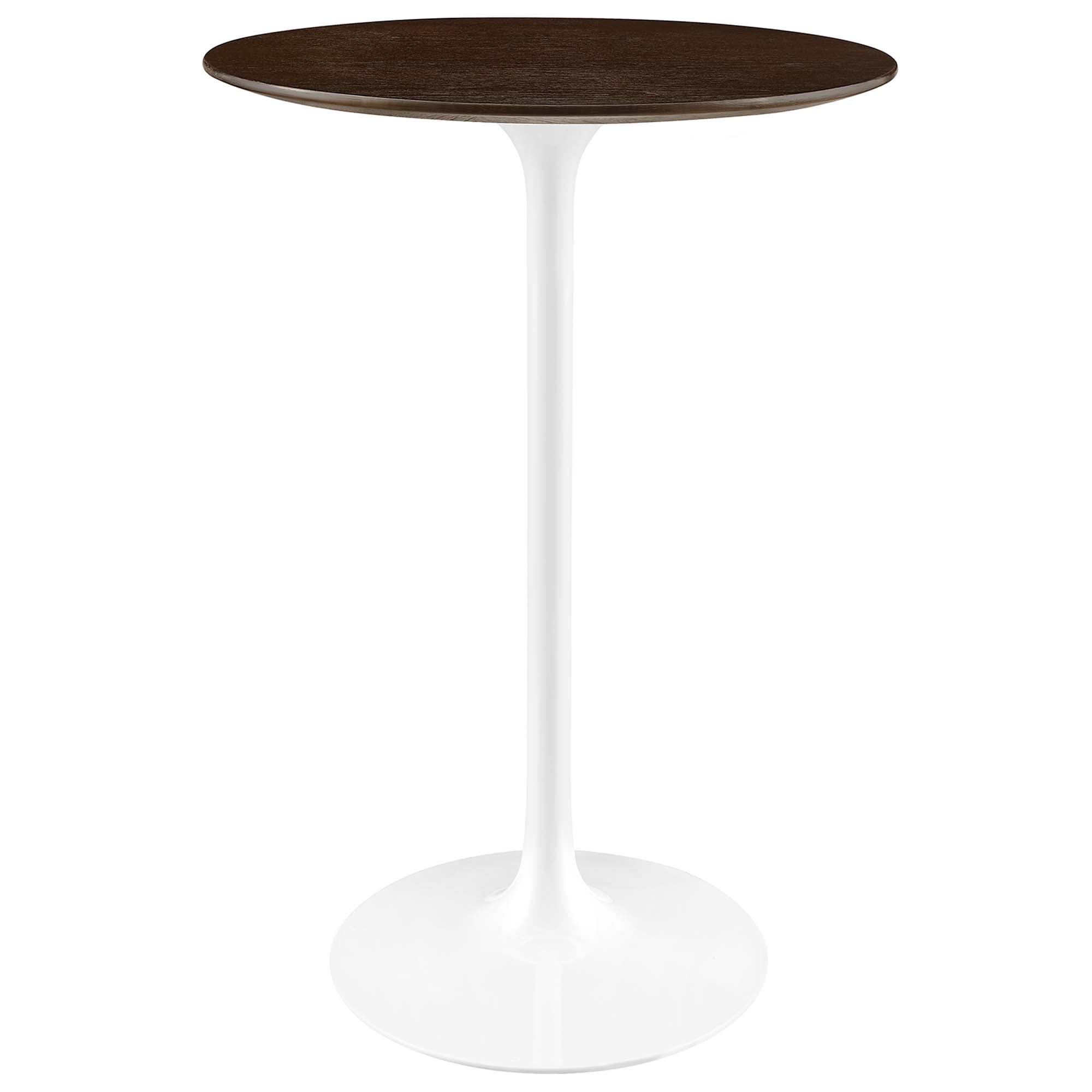 Lippa 28" Round Wood Bar Table - White Cherry Walnut