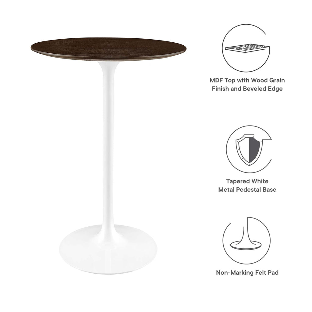 Lippa 28" Round Wood Bar Table - White Cherry Walnut