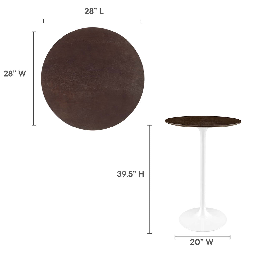 Lippa 28" Round Wood Bar Table - White Cherry Walnut
