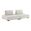 Saunter 2-Piece Tufted Fabric Fabric Loveseat - Beige